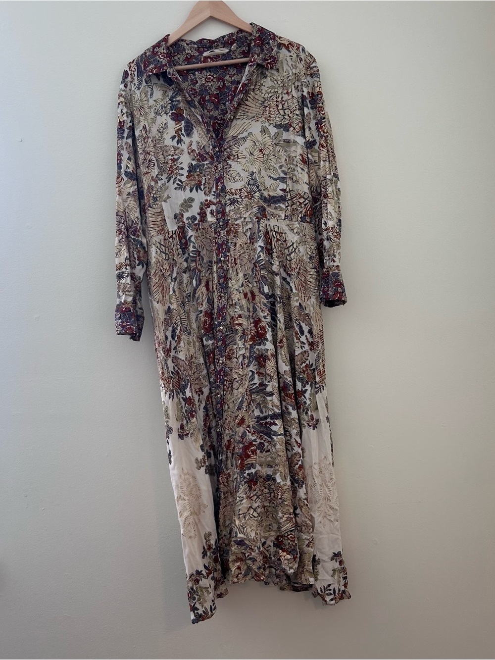 Soft Surroundings Mekness Metallic Floral Button-Front Maxi Dress